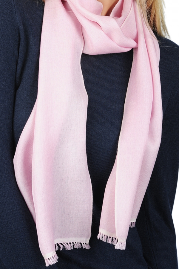 Cashmere & Silk accessories scarves mufflers scarva pink lavender 170x25cm